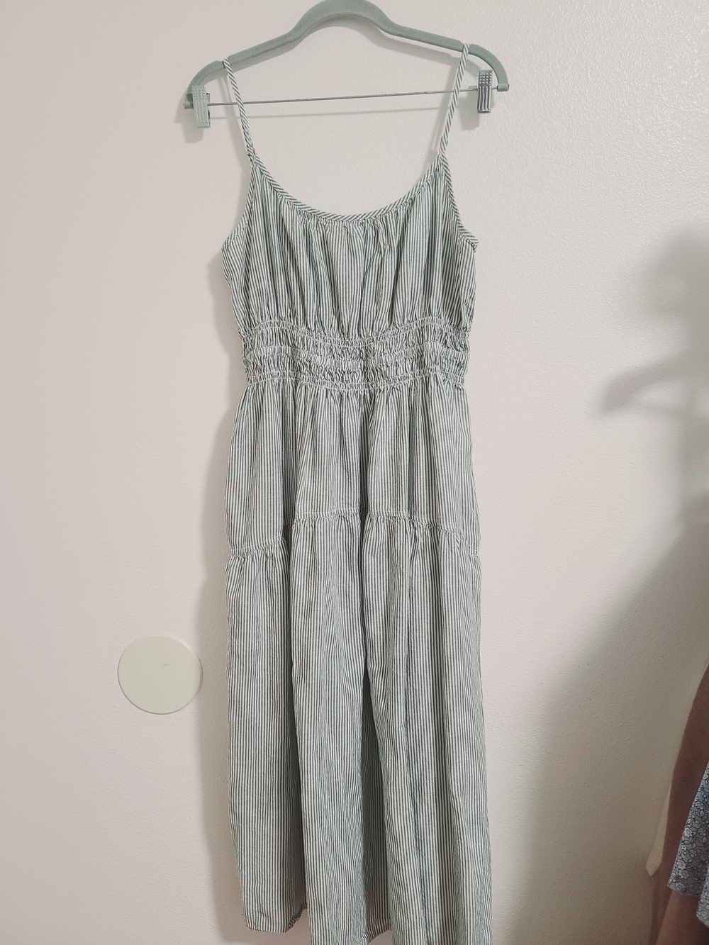 Uniqlo Green and White Striped Dress